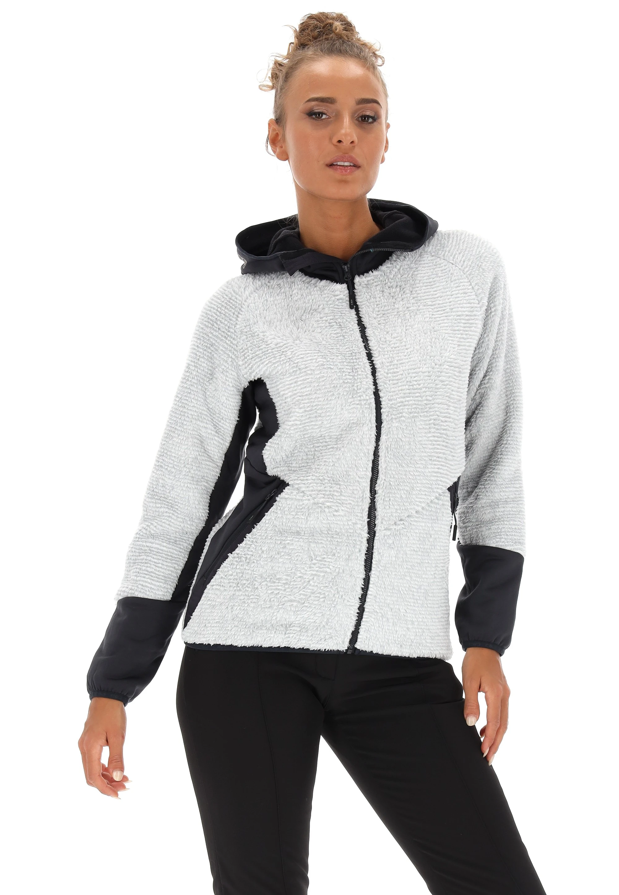 Pile CMP donna effetto peluche con inserti in tessuto tecnico